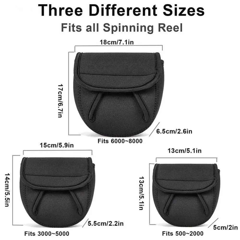 Housse de protection étanche en néoprène pour moulinet de pêche spinning taille S M L
