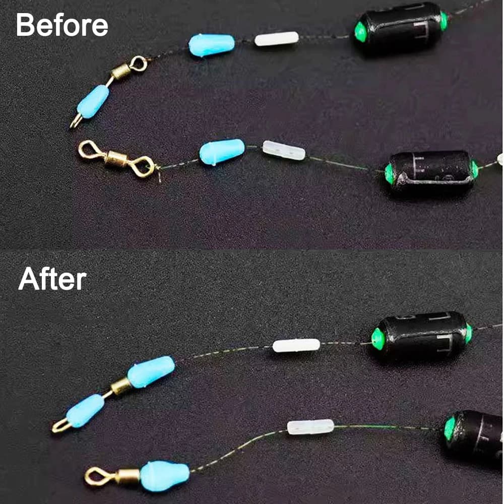 50 pièces stoppers ovales bleus pêche mer - Accessoire anti-enroulement qualité mer pour pêche à la mouche