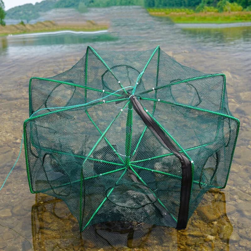Filet pliable pour écrevisses, crabes et poissons - Maillage robuste pour pêche polyvalente