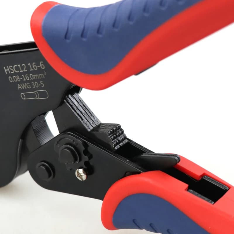 Pince à sertir HSC12 pour bornes électriques de bateau de pêche - Outil professionnel pour cosses tubulaires 0.08-16mm²