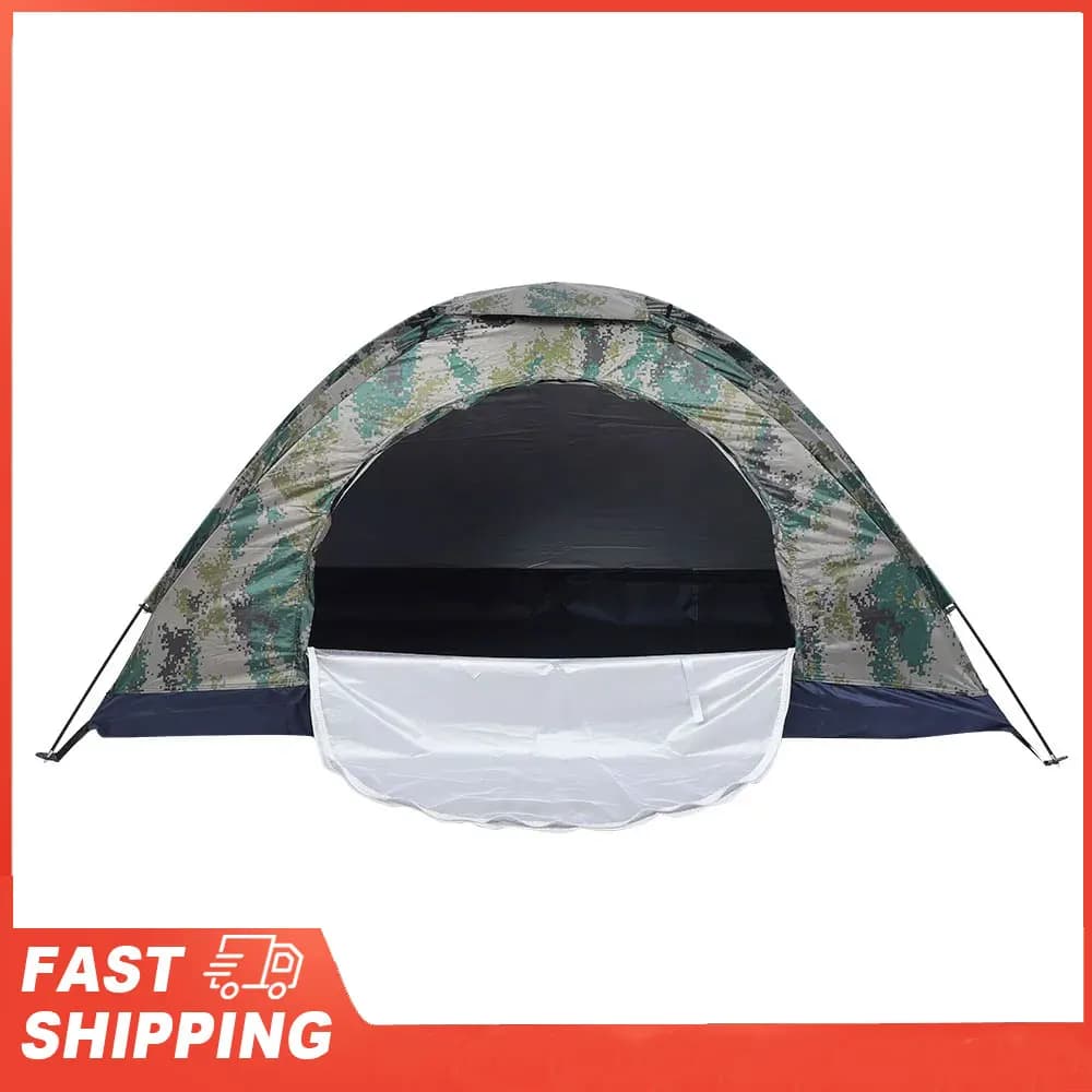 Tente de loisir 1 personne camouflage anti-vent pour pêche camping et randonnée