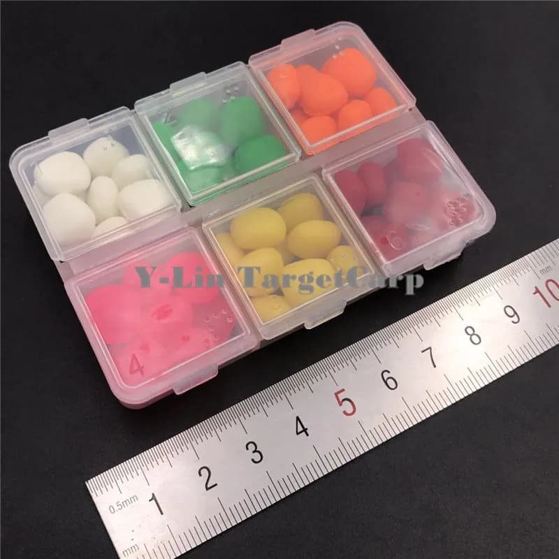 Boîte de leurres pour carpe 60 pièces 6 couleurs - appâts flottants pop-up artificiels multicolores