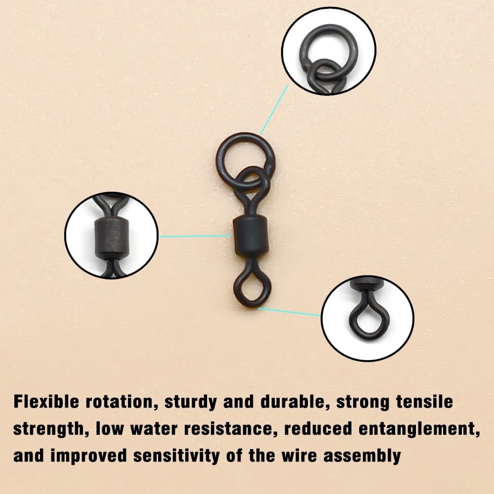 40 anneaux flexibles à changement rapide MNFT pour montages carpe - accessoires terminal tackle pêche