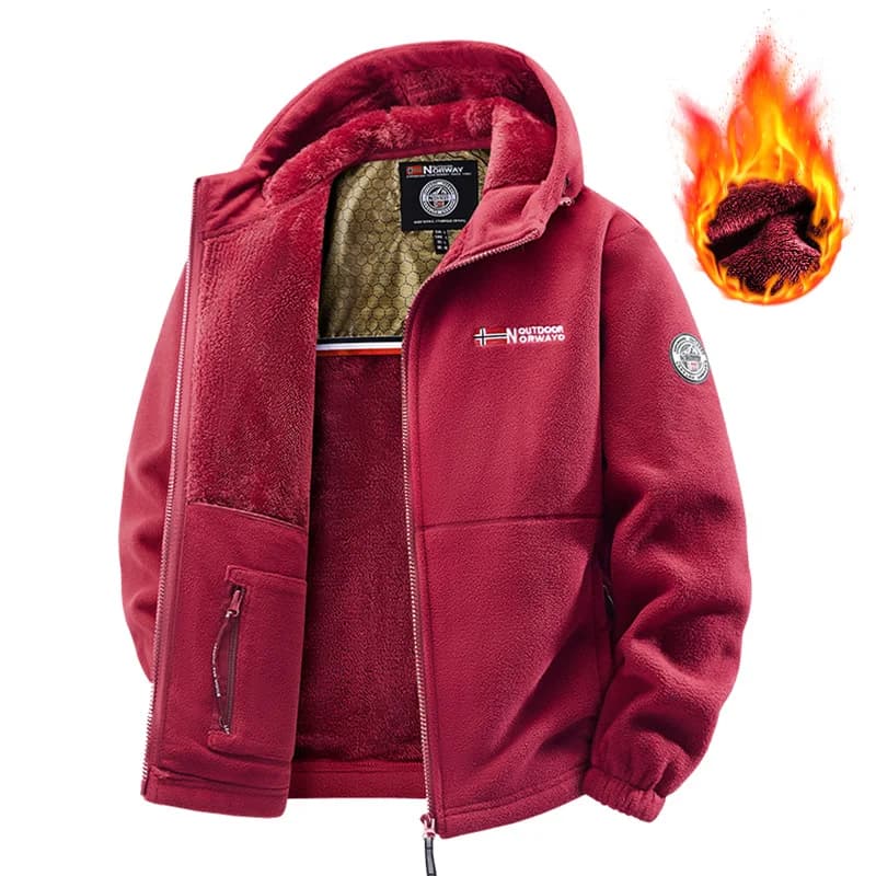 Veste laine mouton hiver pêche homme grande taille - Blouson épais chaud rétro sport décontracté