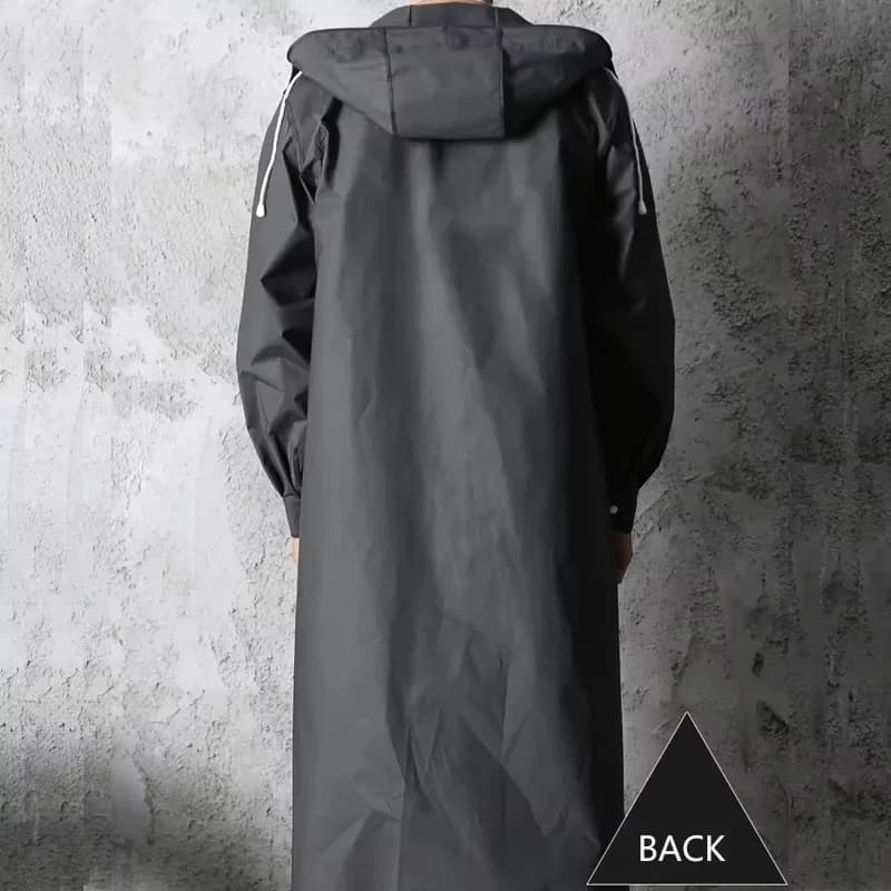 Imperméable longue pêche randonnée - Manteau pluie étanche homme femme capuche - Vêtement extérieur
