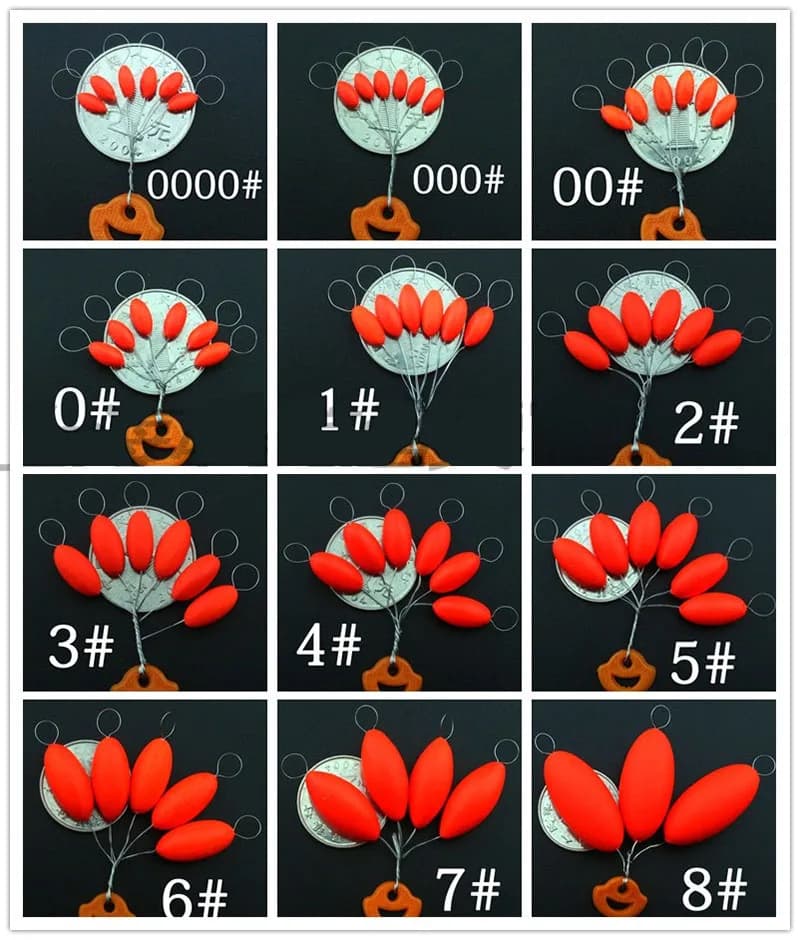 5 packs flotteurs 7 étoiles rouges A573 - mini flotteurs ovales connecteurs accessoire pêche