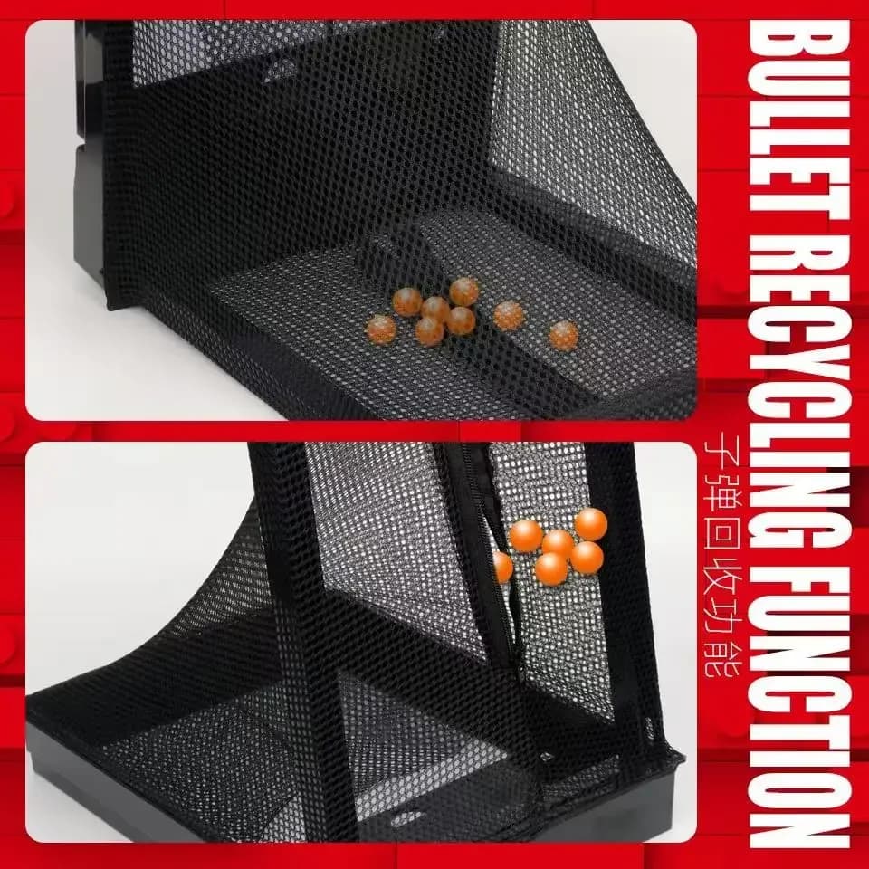 Cible Airsoft AA1 avec filet récupérateur - Cible métallique pliable portable pour BB et plombs