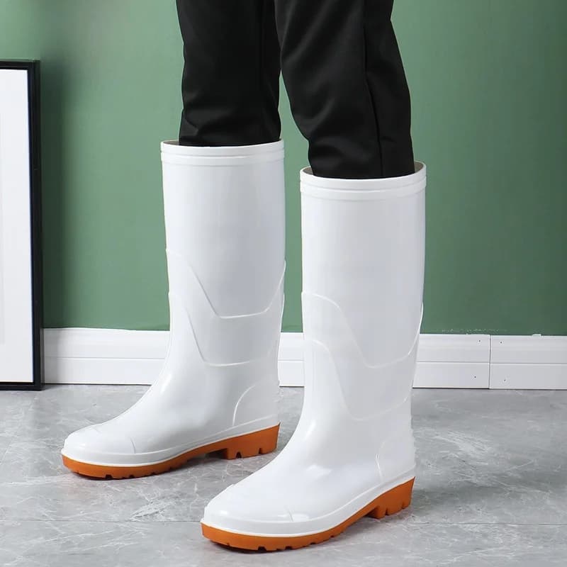 Bottes pêche professionnelles homme caoutchouc épais - Chaussures travail protection chaude mode ronde