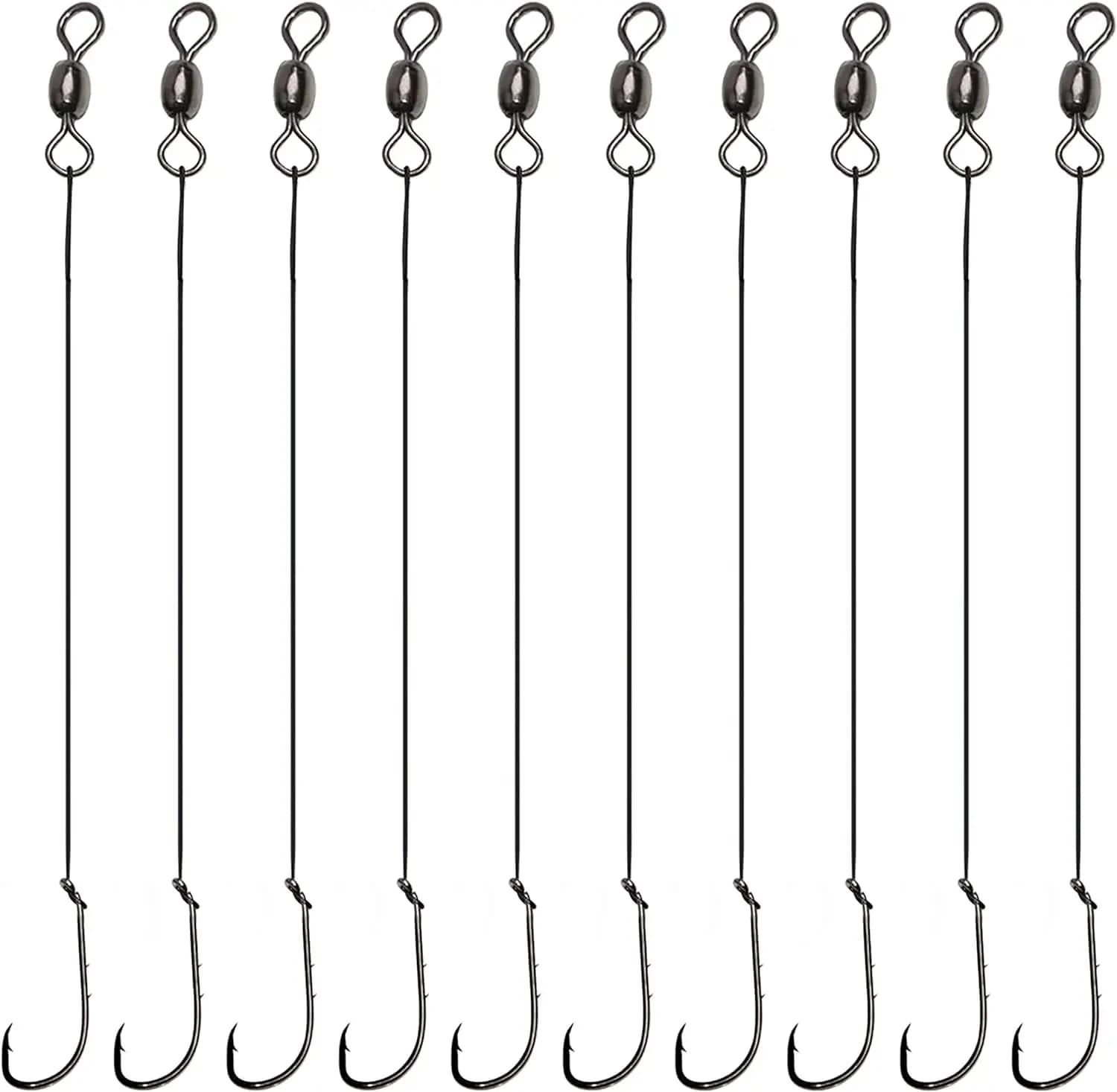 Montage fishing hook avec leader rig et rolling swivel pour pêche en eau douce et pêche au vif