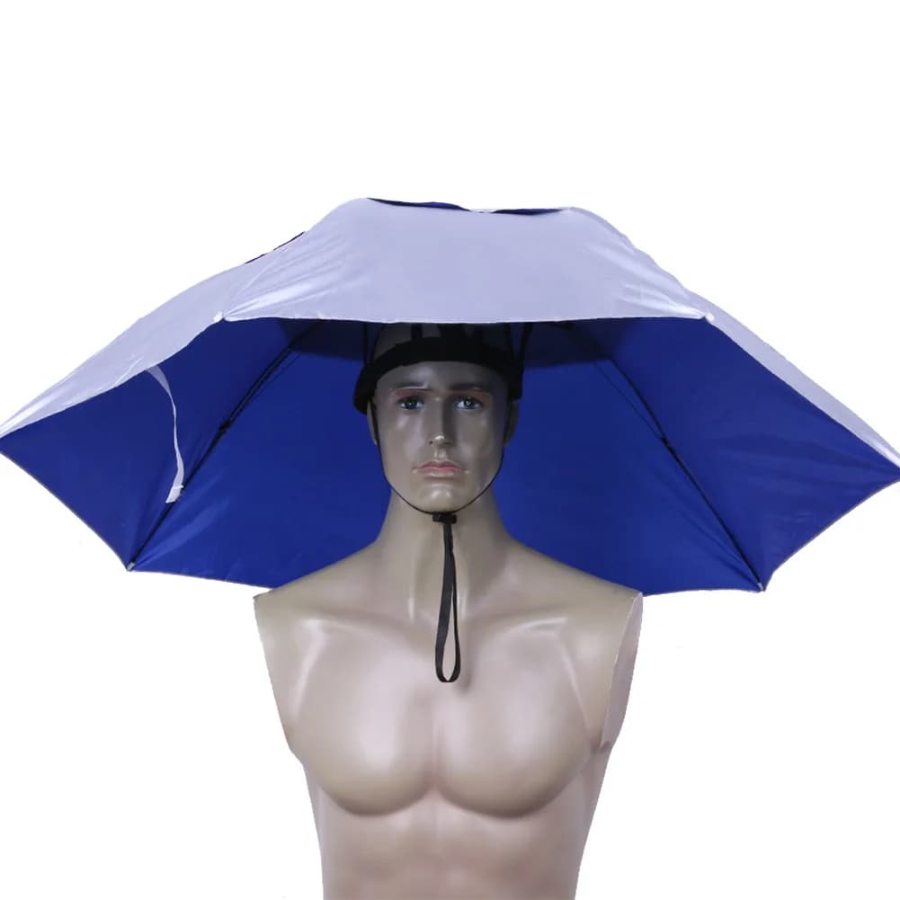 Casquette parapluie pêche extérieure portable anti-pluie anti-soleil unisexe adulte sport