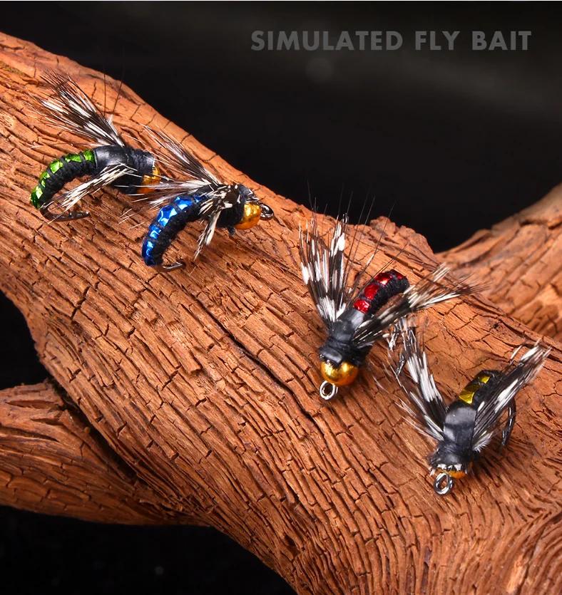 Leurres artificiels insectes 5/10 pièces - Nymphes plombées tête laiton pour truite et pêche à la mouche