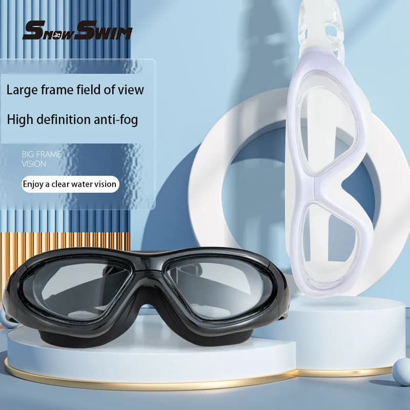 Lunettes de natation grand cadre pour myopie adulte - Corrections -1.5 à -7 avec verres anti-buée