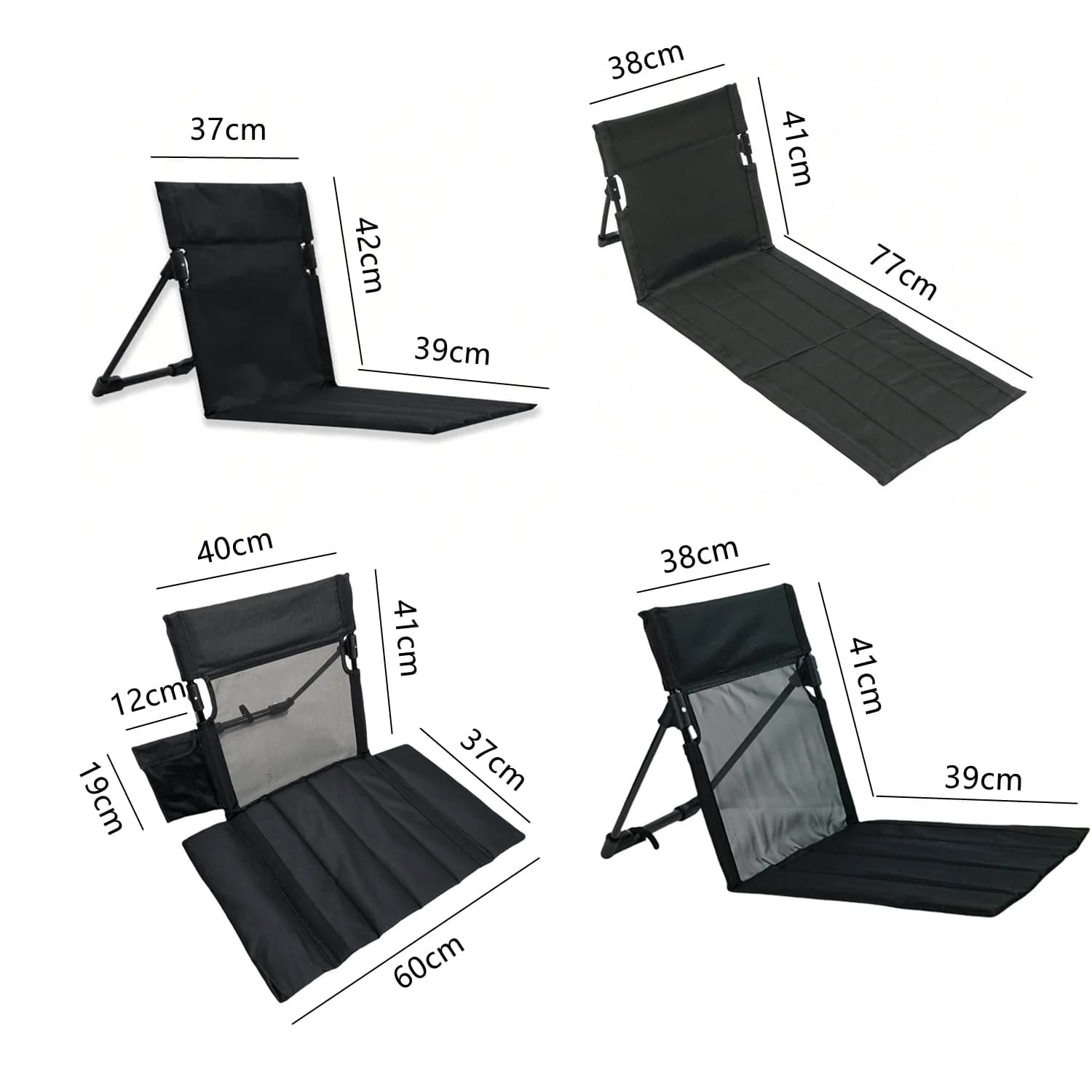 Chaise pliante camping pêche confortable avec dossier inclinable et coussin pour jardin plage