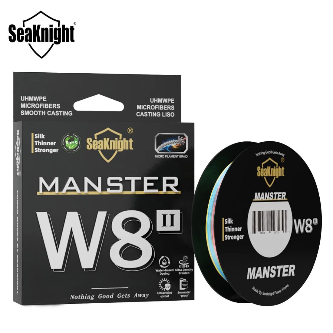 Ligne de pêche tressée SeaKnight W8 II 8 tresses 500m 300m 150m pour mer 15-100LBs