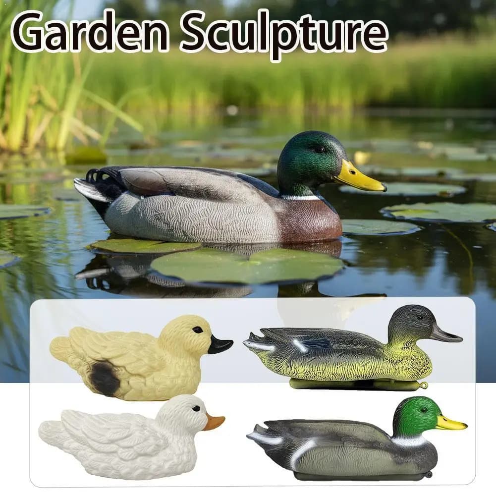 Canard leurre flottant 3D réaliste - Appât chasse et pêche mallard flottant sur l'eau naturel