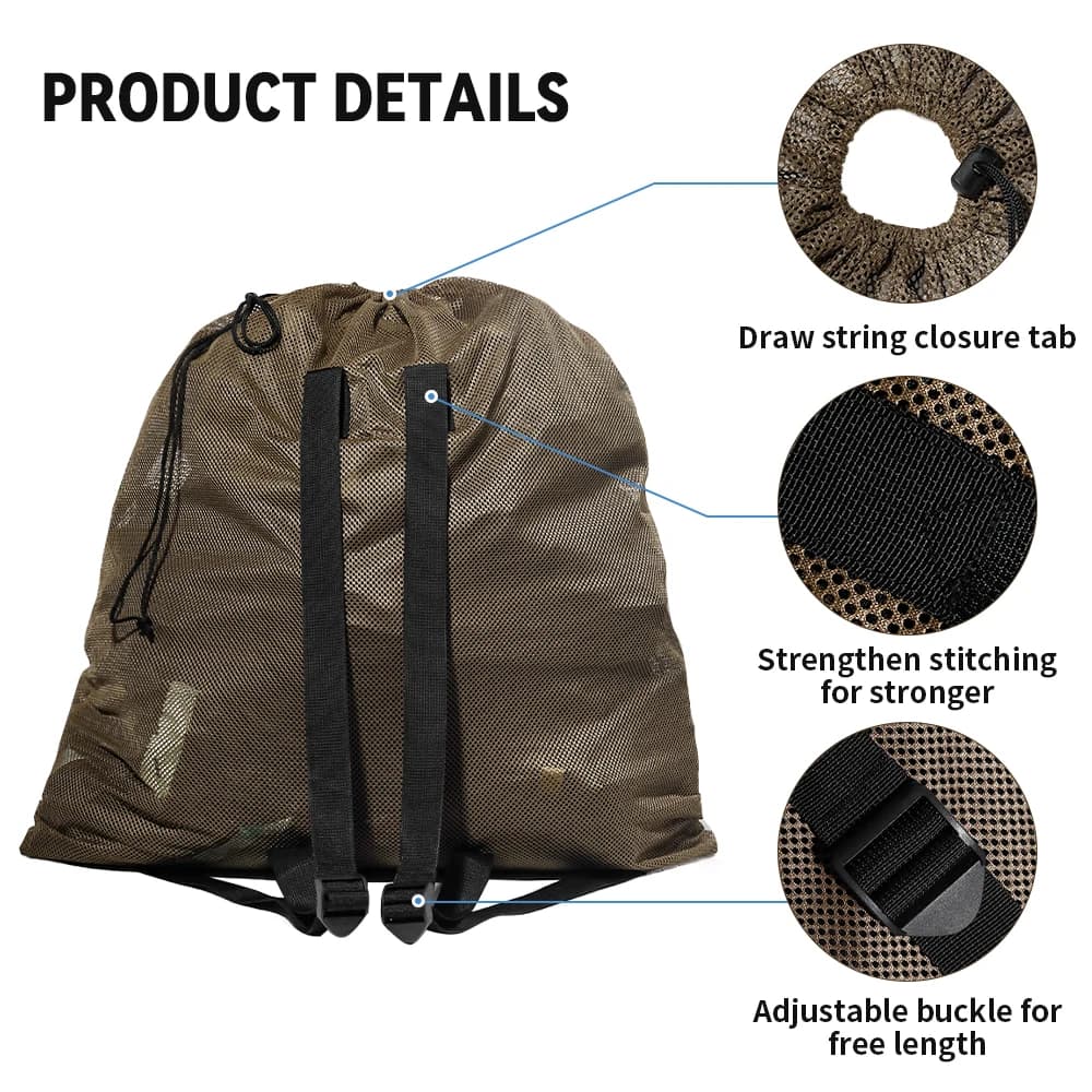 Sac filet transport leurres canards oies léger rangement pêche chasse décoration
