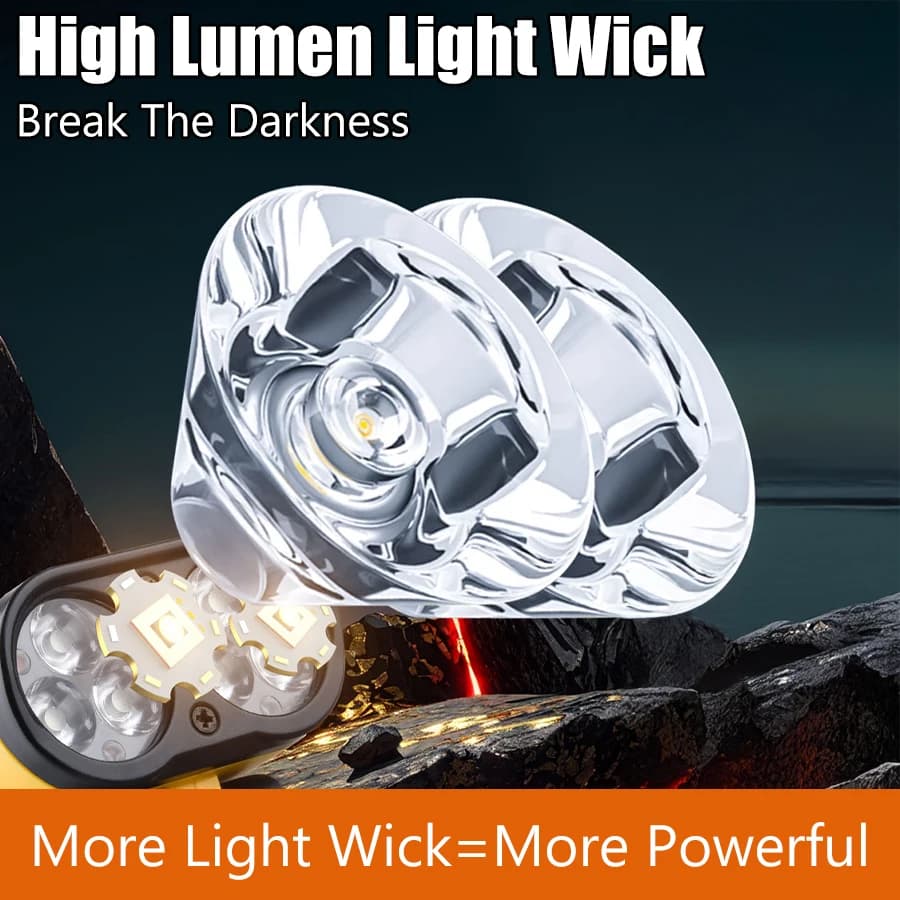 Lampe frontale LED intelligente avec capteur et clip rechargeable Type-C pour pêche - Affichage puissance