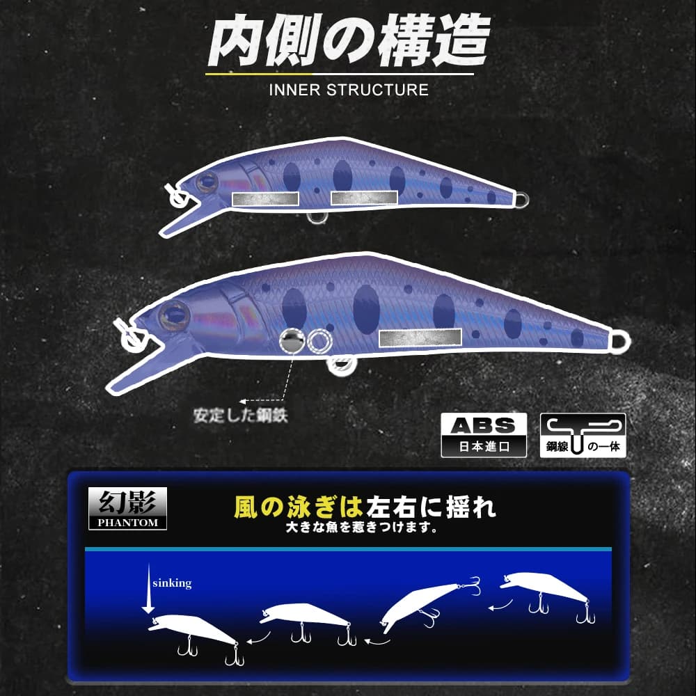 Leurre coulant minnow D-CONTACT 63mm-85mm - Wobbler qualité premium pour truite et black bass