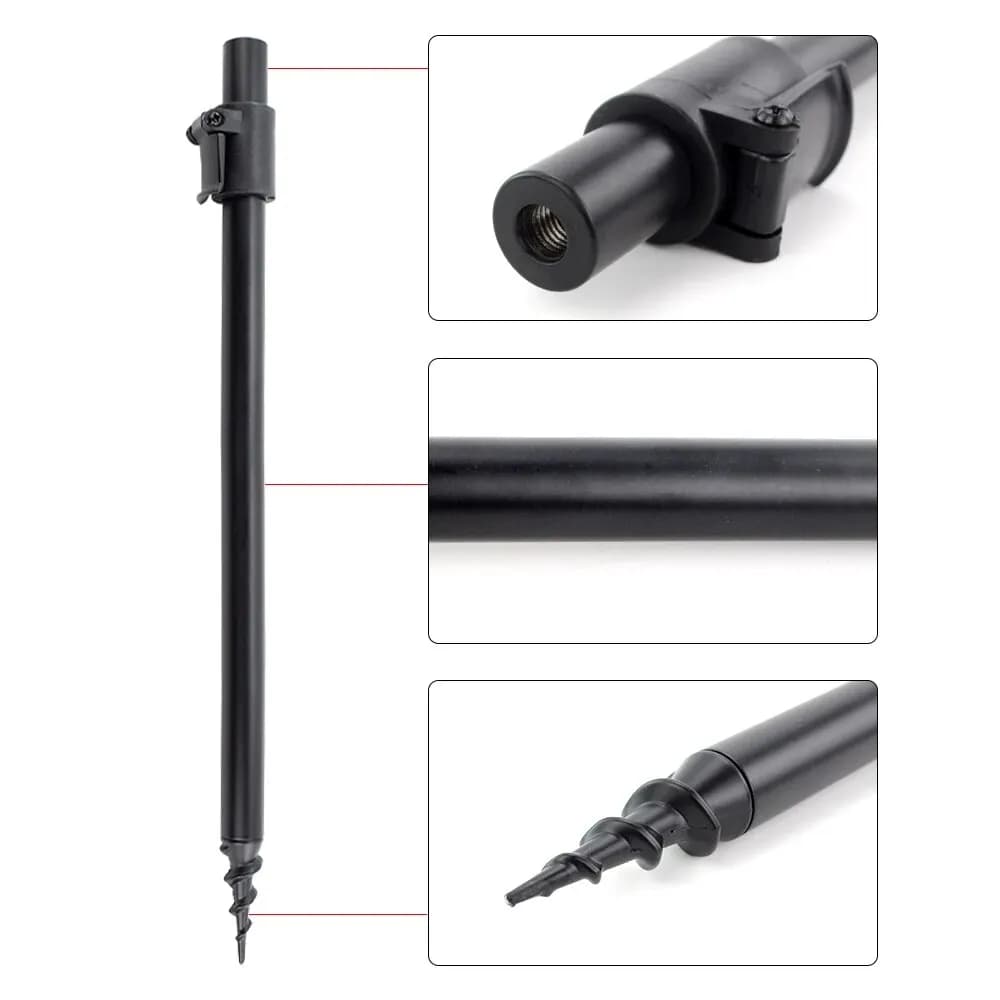 Support de canne pêche carpe Hirisi 2 pièces en aluminium, tiges de berge réglables pour rod pod
