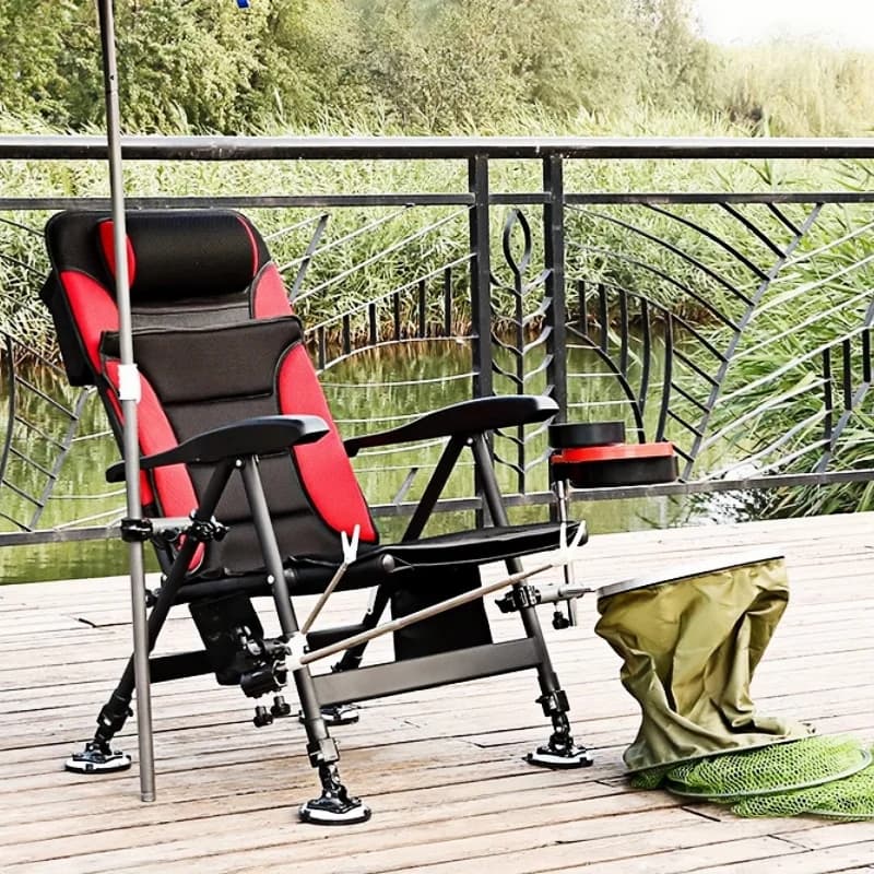 Chaise pêche télescopique réglable pliante camping extérieur équipement pêcheur portable