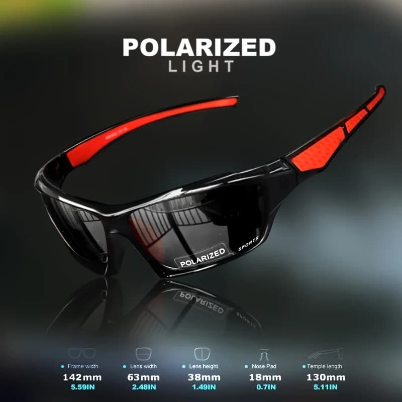 Pack 1-3 lunettes sport polarisées légères vision nocturne pour pêche vélo conduite homme