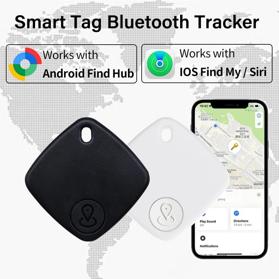 Tracker GPS Smart Tag pour équipement de pêche : localisation bagages, matériel, clés, compatible iPhone Android