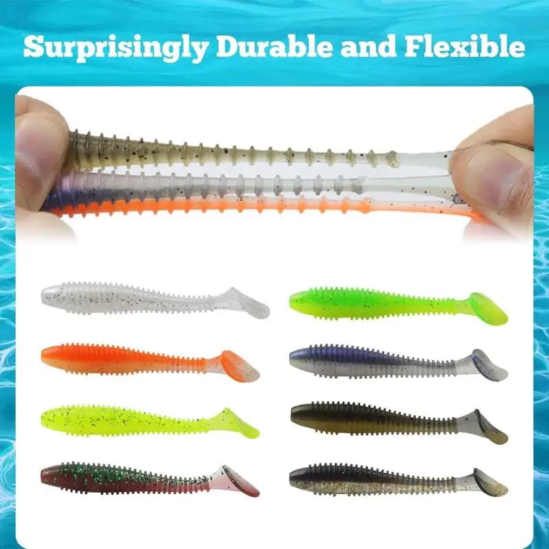 Kit 50/30/15 leurres souples - Set appâts silicone avec têtes plombées - Accessoires pêche leurres