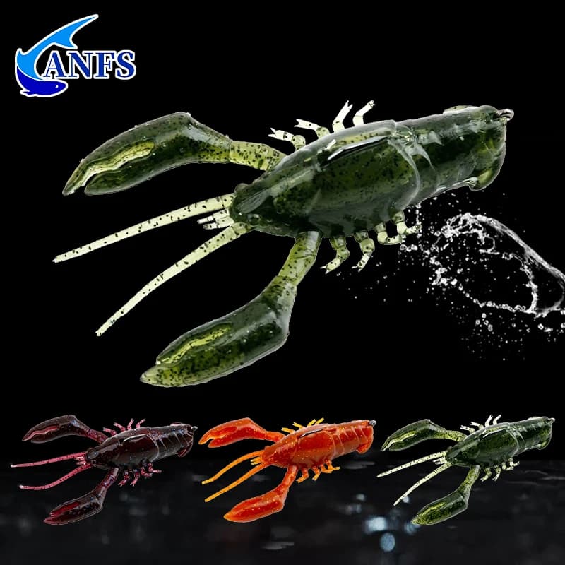 Leurre souple ANFS 1 pièce imitation écrevisse pour pêche des carnassiers en eau douce