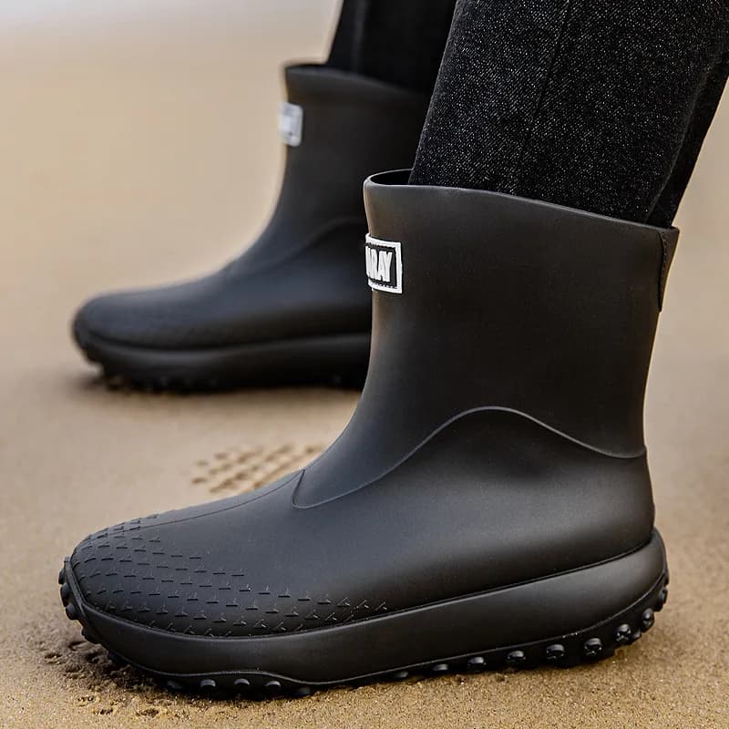 Bottes pluie courtes homme anti-dérapantes légères pour pêche et travail aquatique durable