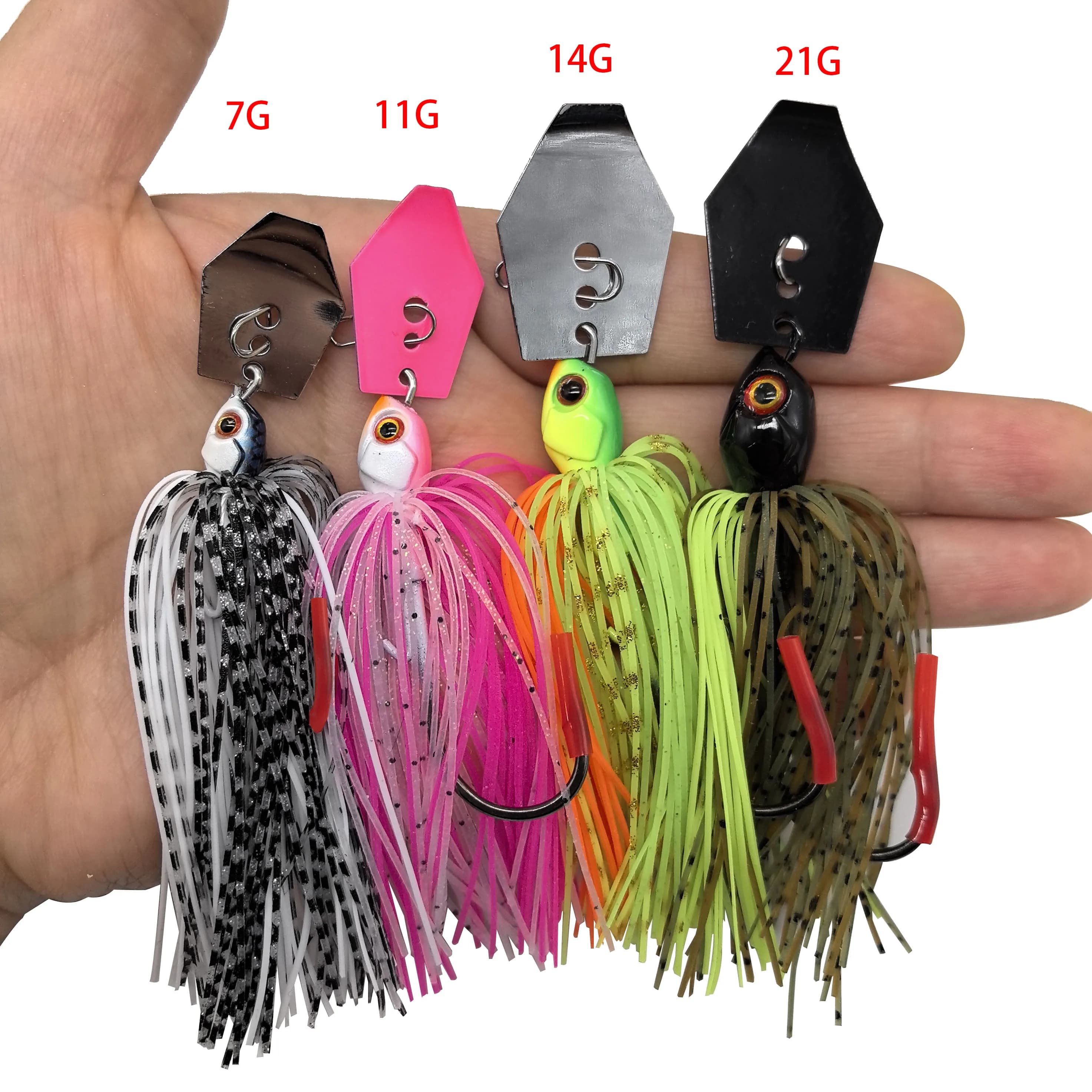 Leurre chatterbait spinner buzzbait pour le brochet et le black bass, leurre cuiller métal 7g à