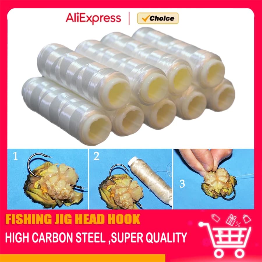 10 pièces fil flottant invisible nylon pêche leurre accessoire polyester haute élasticité
