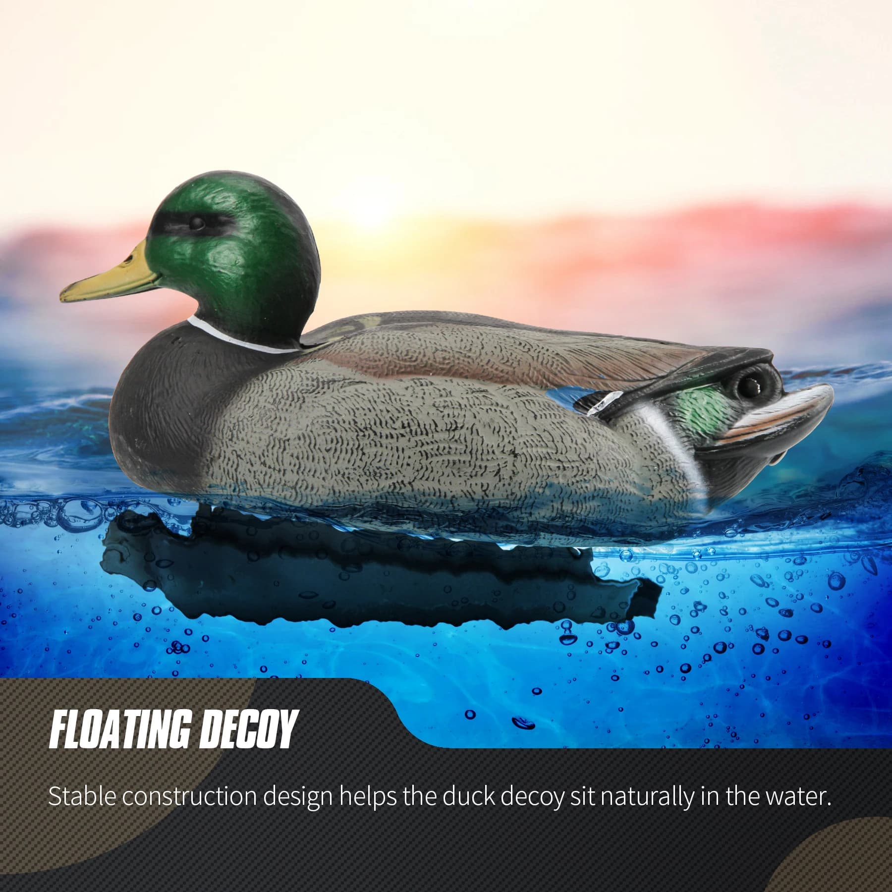 Leurre de canard mallard flottant 3D réaliste pour chasse au gibier d'eau - Accessoire de chasse