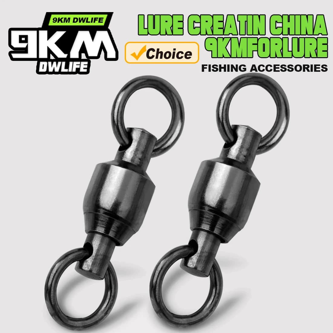 Lot de 20 à 100 émerillons à billes pêche robustes en cuivre et acier inoxydable avec double anneau