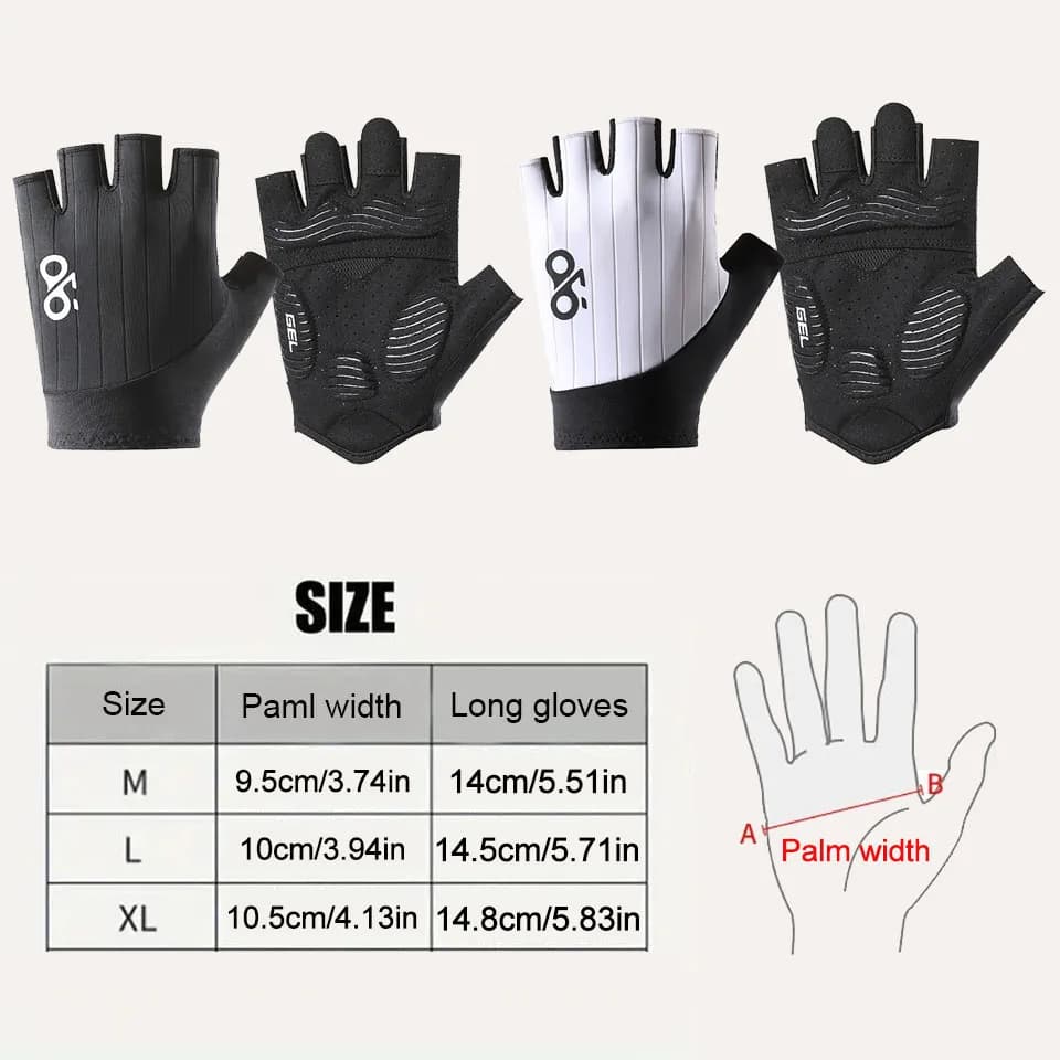 Gants vélo été demi-doigts GTUBIKE avec rembourrage SBR - Gants pêche anti-dérapants absorbants chocs MTB hommes