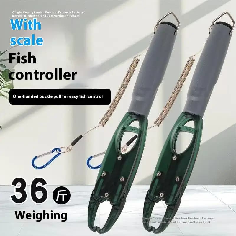 Pince à lèvres pêche alliage aluminium avec balance intégrée pour pesée et prise des poissons