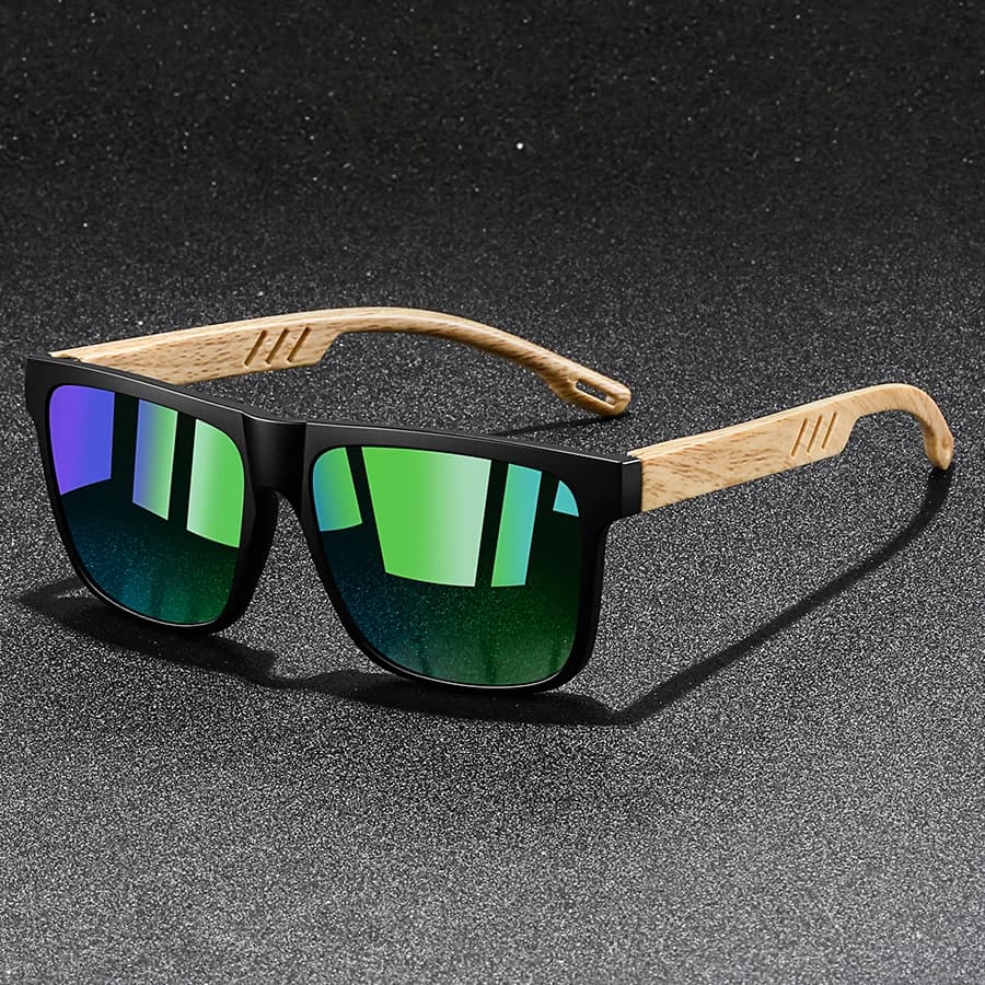 Lunettes carrées vintage luxe pêche - Monture double carrée designer UV400 homme femme conduite