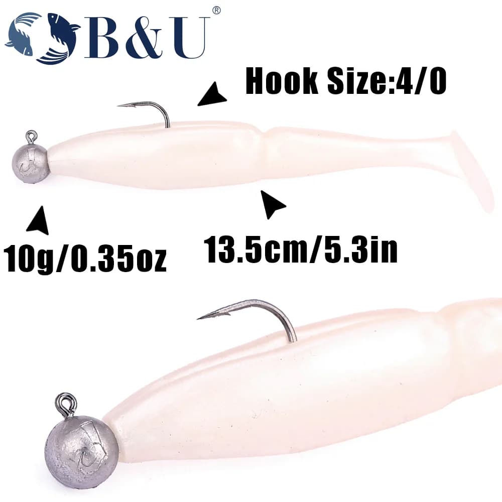 Têtes plombées B&U 3/0 4/0 haute résistance pour leurres souples, 5 à 21g pour pêche au