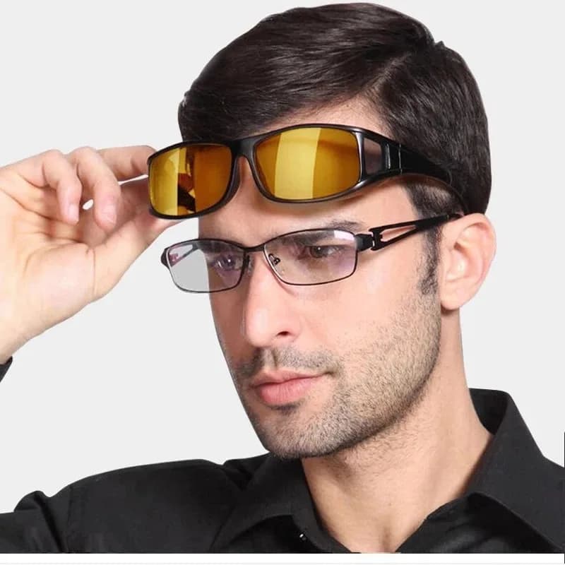 Lunettes de vision nocturne conduite - Protection UV unisexe cadeau conducteur pêche nocturne