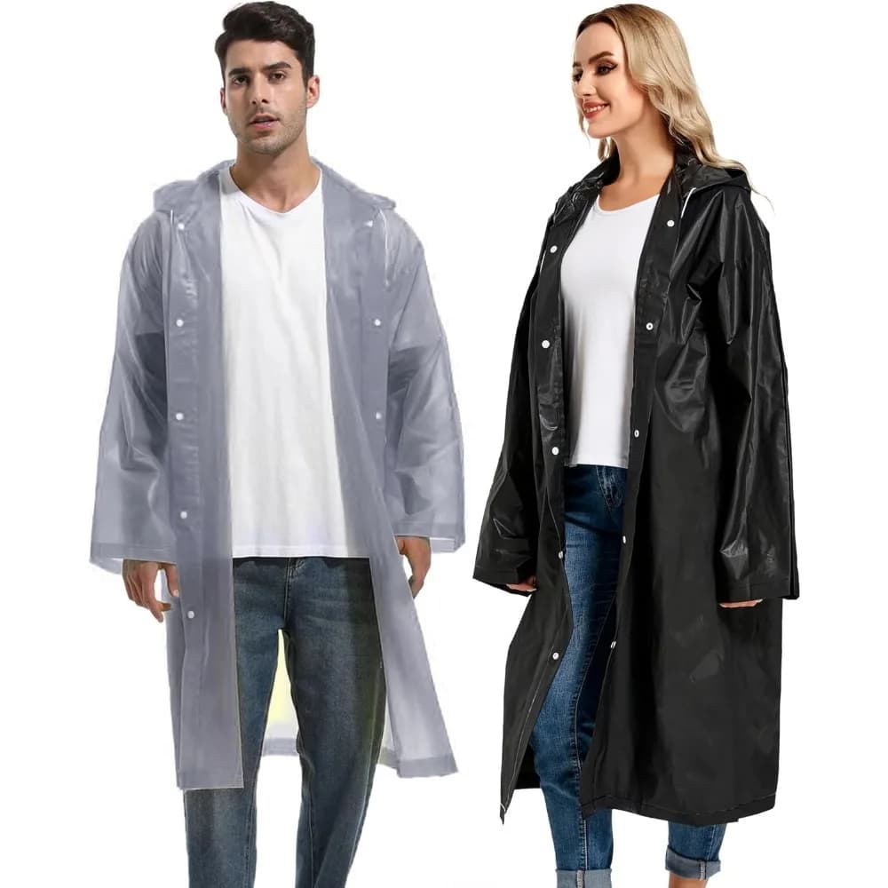 Ponchos de pluie réutilisables imperméables pour pêche avec capuche et cordon