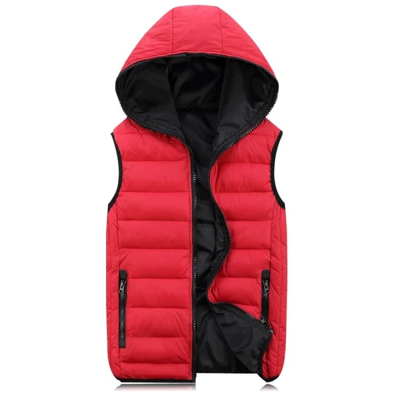 Veste sans manches matelassée homme hiver chaude avec capuche coton épais taille 4XL