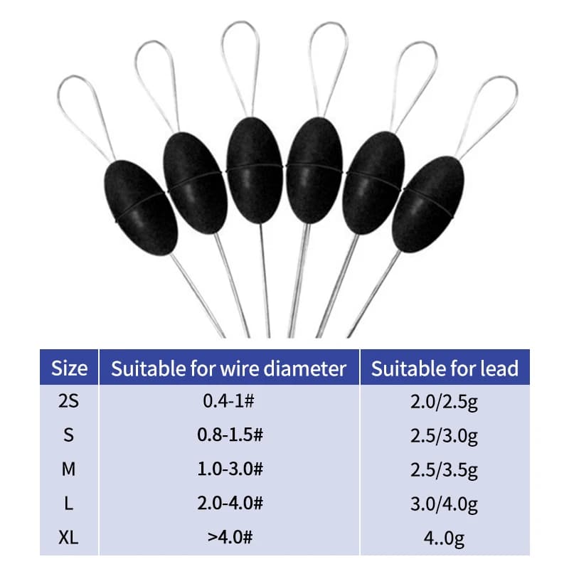 60 pièces stop pêche caoutchouc silicone espaceurs ovales pour carp fly fishing accessoires outils