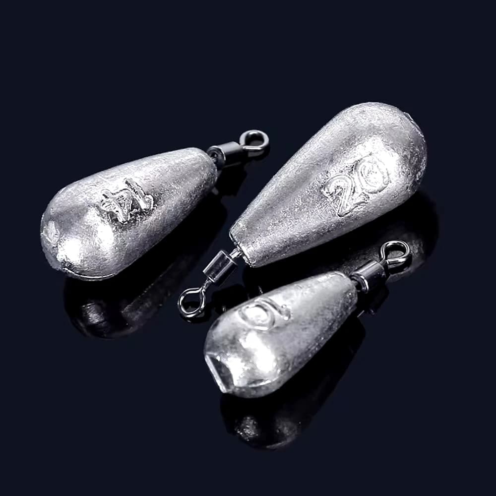 15 plombs goutte d'eau 3.5g à 20g pour pêche verticale et mer kit d'accessoires métalliques de pêche