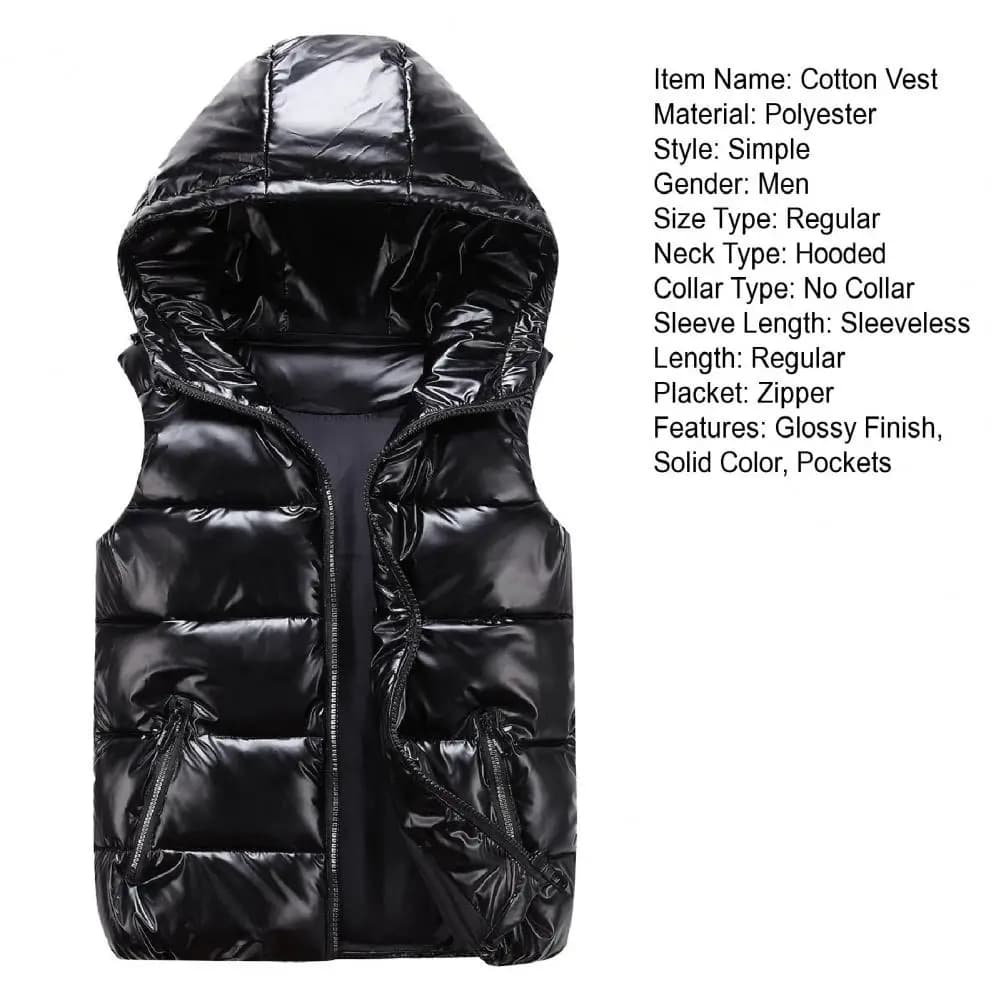 Gilet matelassé homme capuchon sans manches zippé hiver pêche isolation chaude poches pratiques