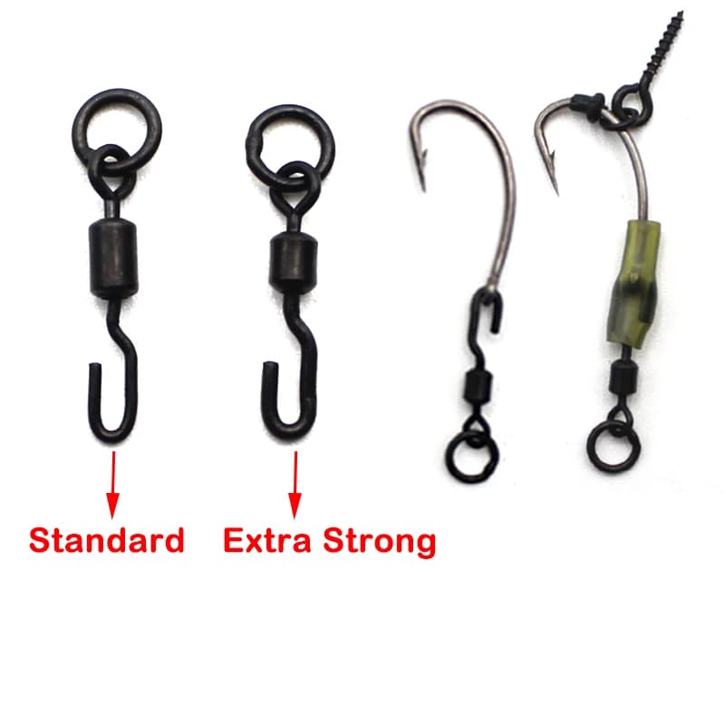 20 pièces émerillons tournants extra forts pour la pêche à la carpe, accessoires rig chod et hélice