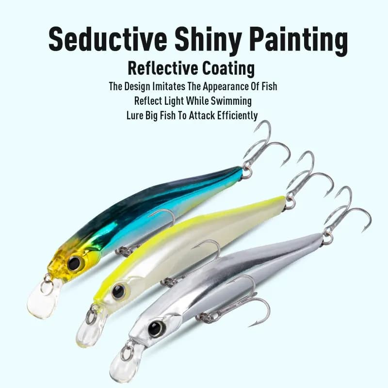 Leurre de pêche Silence Sinking Minnow 80mm 105mm, appât dur jerkbait pour bar et carnassiers