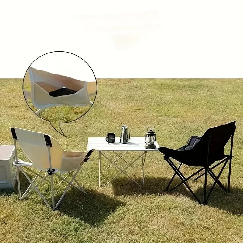 Grand fauteuil de camping avec poche latérale pour pêche sur plage et pique-nique familial spacieux