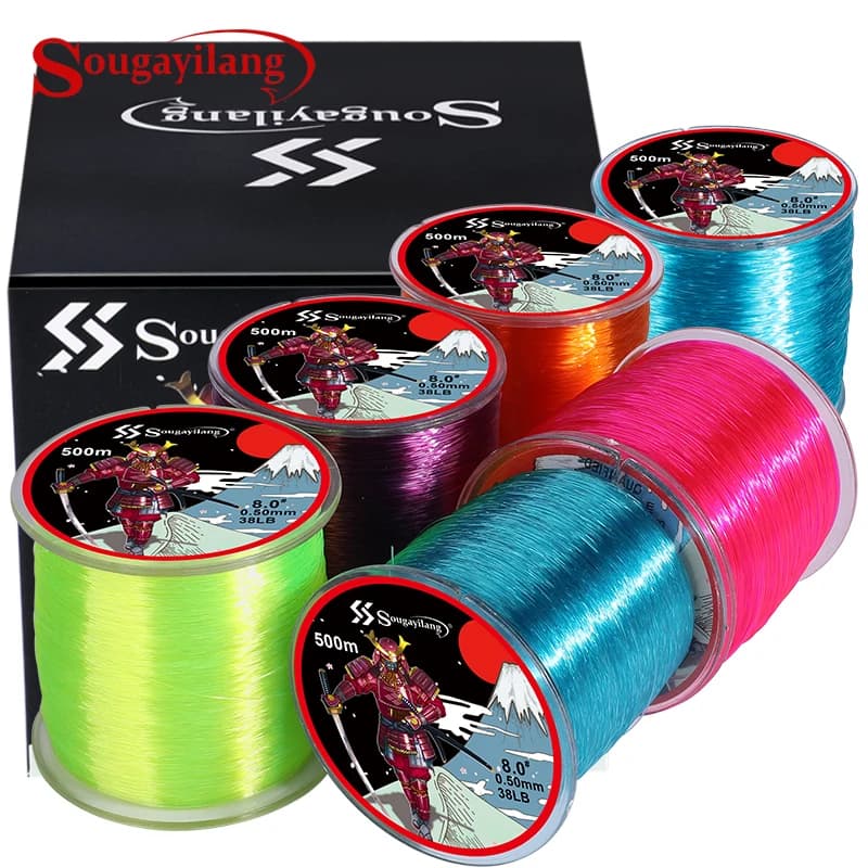 Ligne de pêche monofilament Sougayilang 500 m en nylon japonais haute résistance pour la pêche de