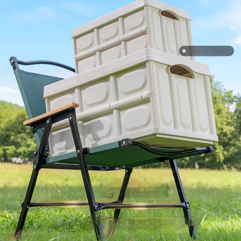 Chaise pêche ultra-légère pliante aluminium cadre noir camping été barbecue plage extérieure