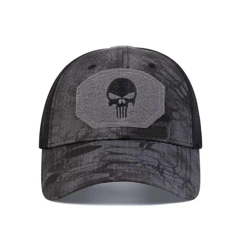 Casquette tactique crâne airsoft mesh respirante pêche randonnée ajustable snapback
