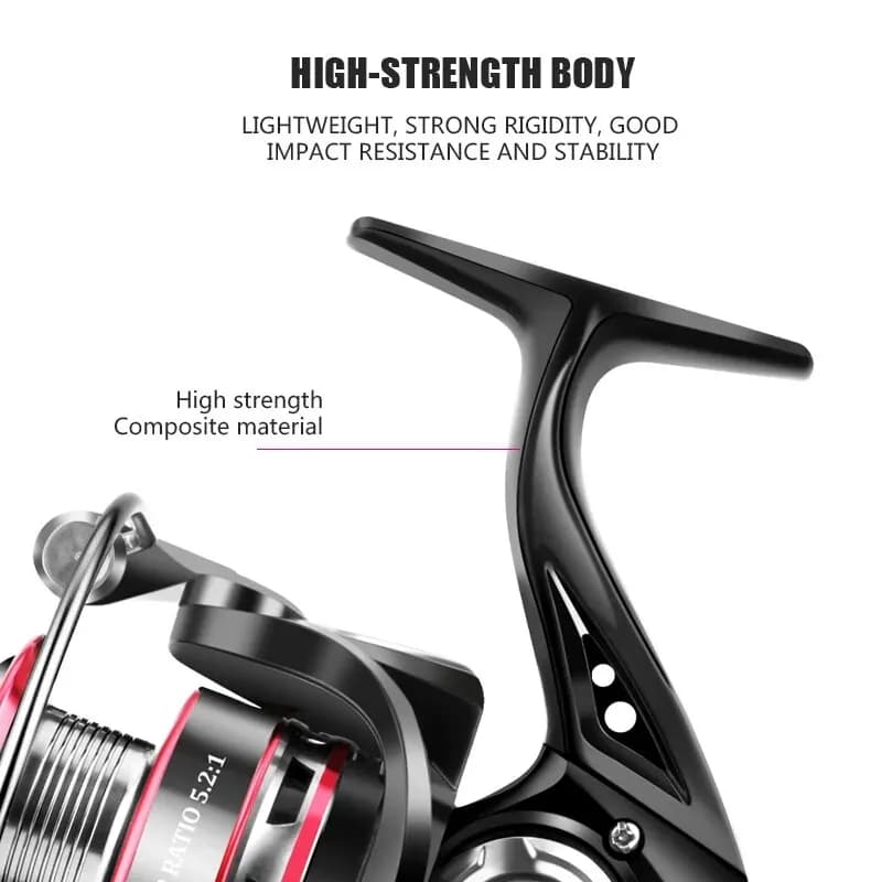 Moulinet spinning Huidiao 1000-7000 avec roulements acier inox et frein 8Kg pour pêche mer et carpe